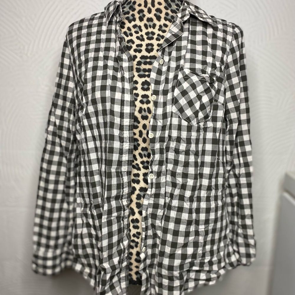 Merona Checkered Black and White Shirt